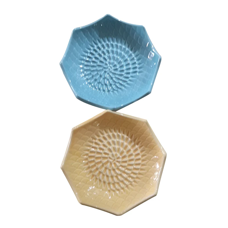 Wholesale  Kitchen Grating Tools Handmade Ceramic Plate Grater Cheese Garlic Ginger Grater Plate