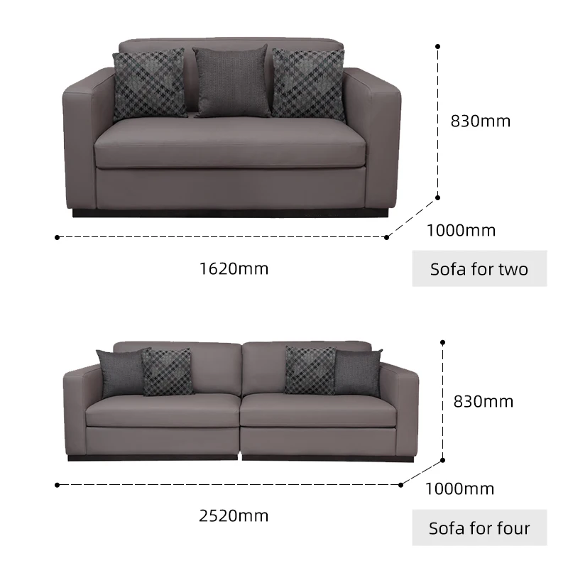 2021 factory direct customized living room Genuine Leather 2 seat sofas manufacturers