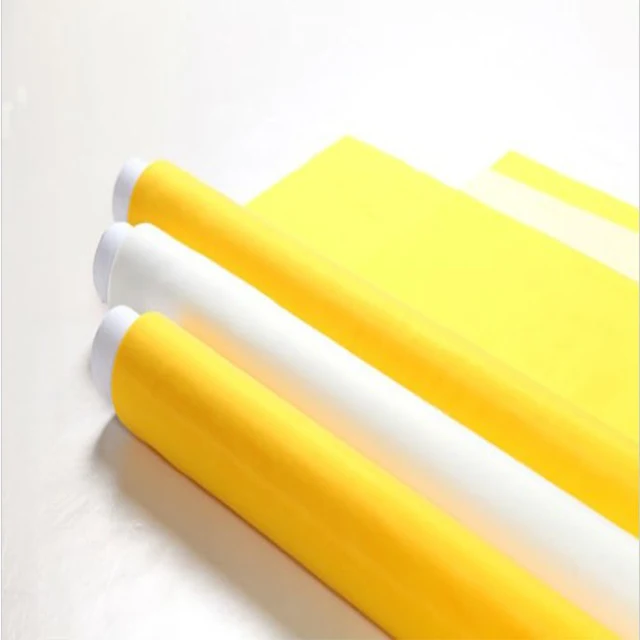 Reusable White Yellow 30 36 42 56 115 220 350 385 430 480 550 Mesh 100%Polyester Screen Printing Mesh For T-shirt Printing