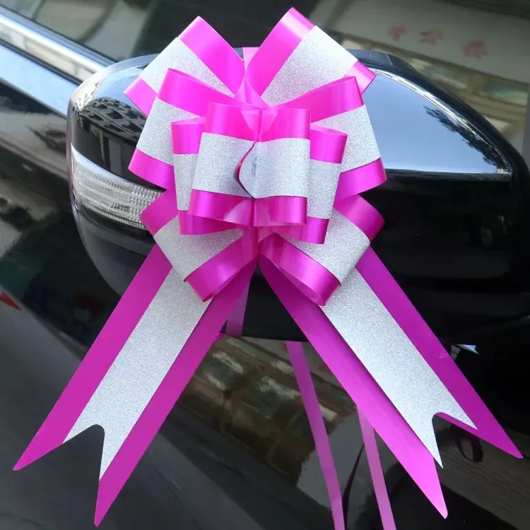 2 layered Glitter Pull Bow Ribbons Wedding Birthday Party Decor Gift Packing Romantic Home Car Decor DIY Pull Flower Ribbons