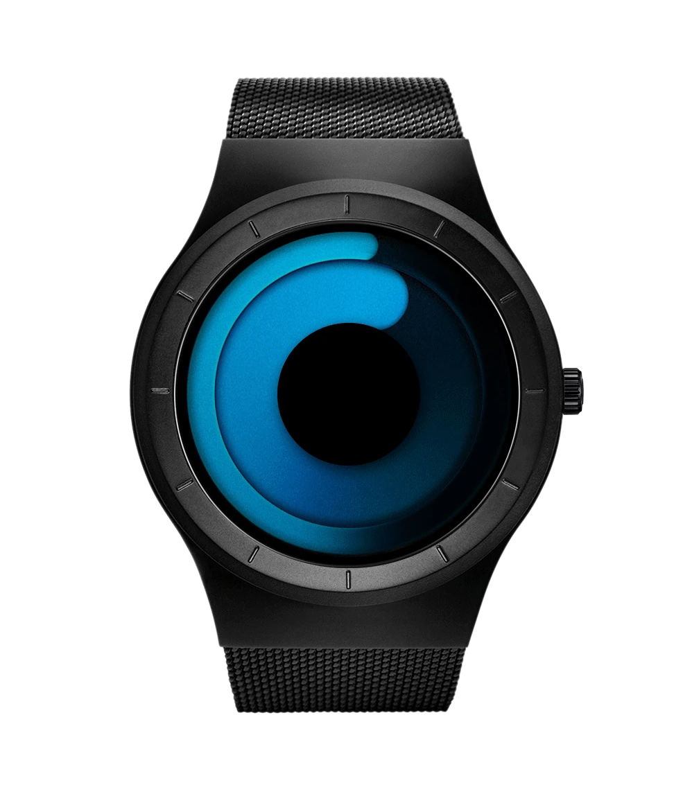 Fashion Vortex Concept Quartz Watches Mens Style Stainless Steel Band Modern Unique Creative Dial Wrist Sinobi Watch