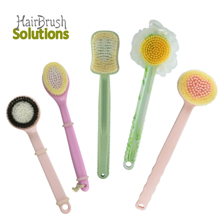 brosse a sec Wholesale Plastic Exfoliating Back Body Scrub Scrubber Long Handle Dry Shower Bath Brush for Cellulite