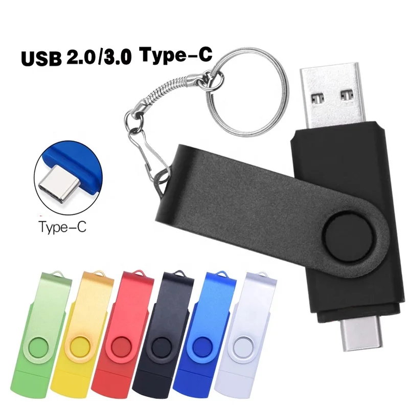 Low Price electronic gadgets Brand New pen Drive 16gb 32gb 64gb 128gb 2 in 1 Metal swivel OTG Usb Flash Drives
