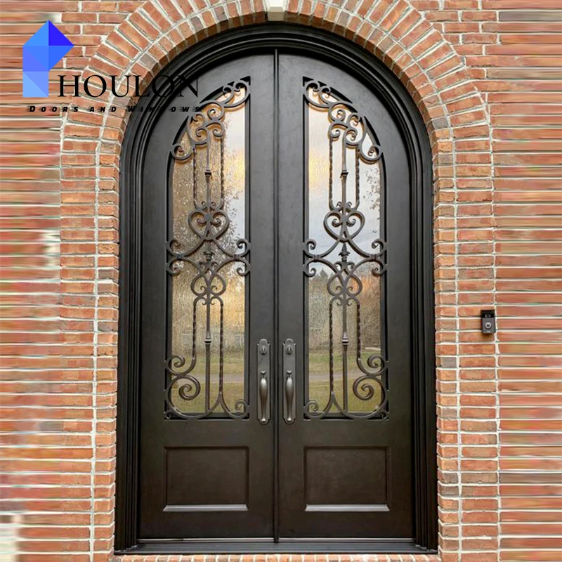 European Design Apartment Exterior Wrought Iron Gates Driveway House Modern Iron Gates Security Wrought Iron Gates