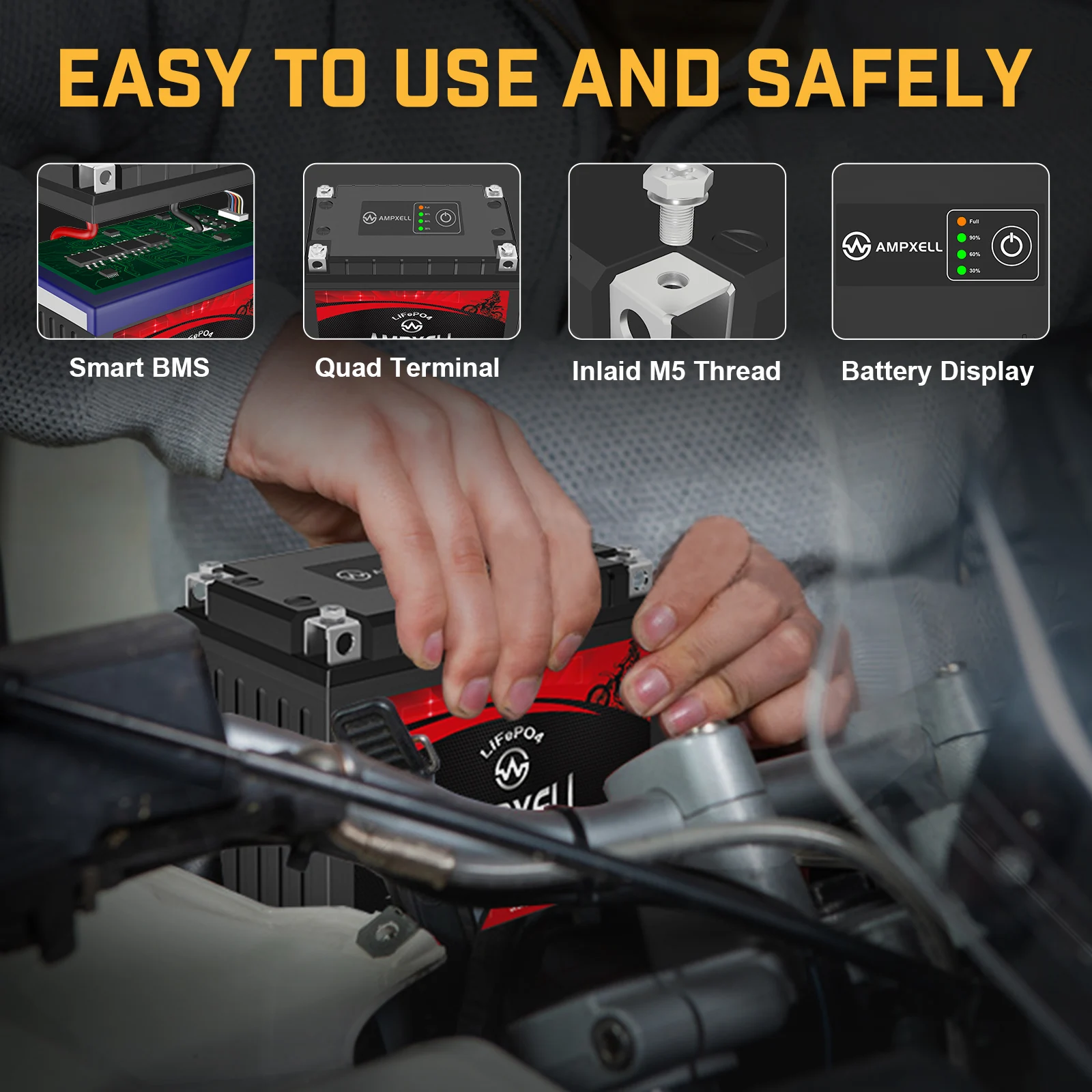 12v 8ah свинцово-кислотный Замена Lifepo4 мотоцикл аккумулятор для запуска двигателя для yamaha yxx12-bs/ytx1bs/ytx16-bs4