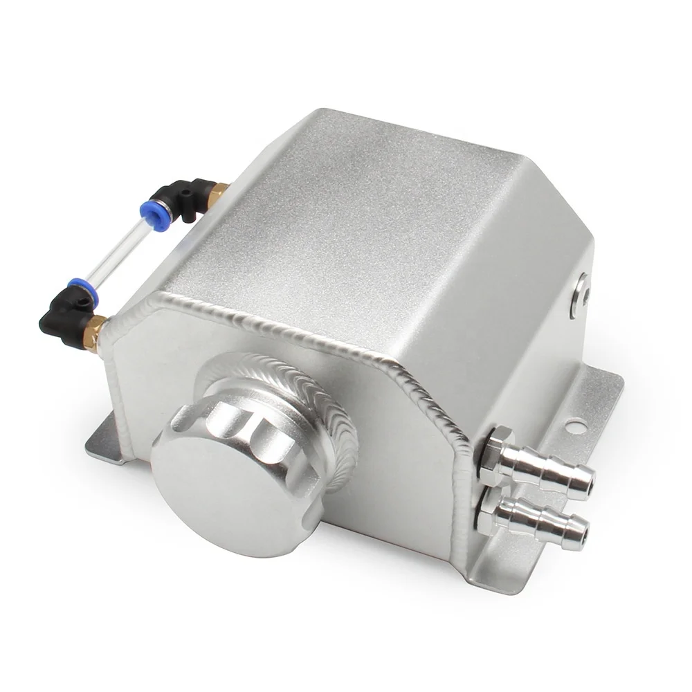 Universal 1L 2L Aluminum Breathable Car Engine Coolant Radiator Oil Fuel Tank Catch Can Reservoir