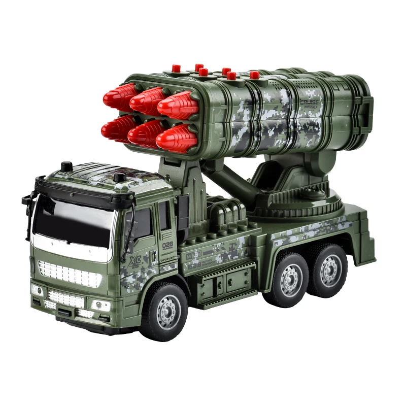 1:32 5 channels remote control light music military vehicle Second Artillery manual launch boys toys