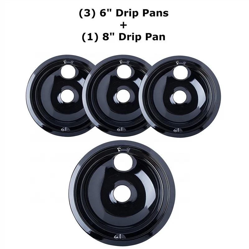 
gas burner parts WB31M19 and WB31M20 Chrome Drip Pan Set Replacement for G.E Kenmore 
