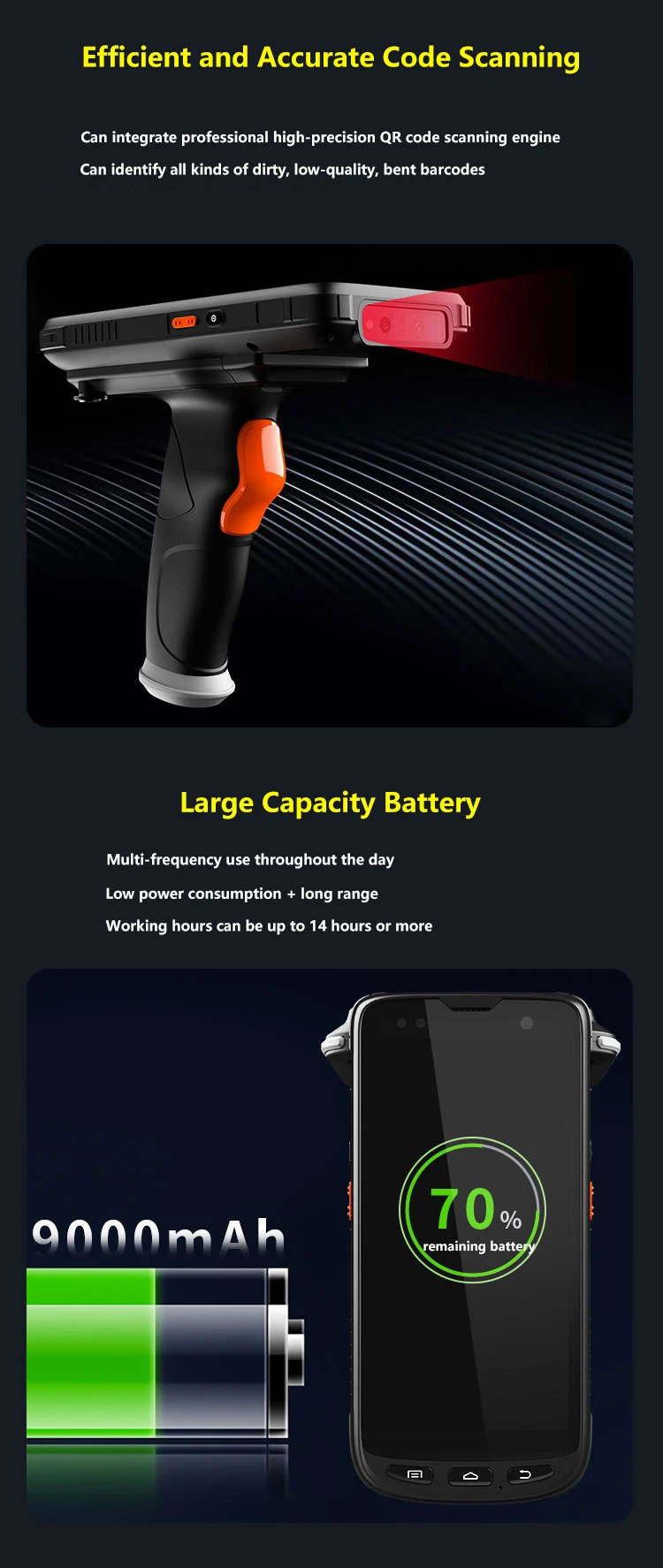 Сканер штрих-кодов Thingmagic IP65 на Android 10 0 5 дюйма 8000 мА · ч дальнего радиуса действия ручной считыватель Uhf