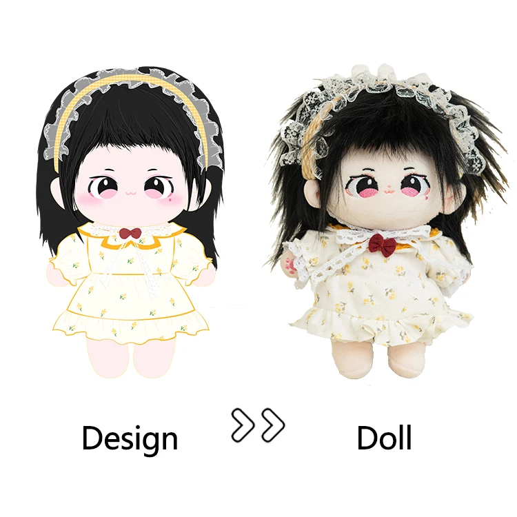 High Quality Custom Designer Doll Custom Chibi Style Plush Kpop Merchandise Cute Human Figure Plush Doll with Removable Cloth