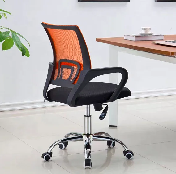 New Arrival Modern Design Office Mesh Chair Metal Nylon Castor Rotating Lift Adjustable Height Armrest Lumbar Support Foldable