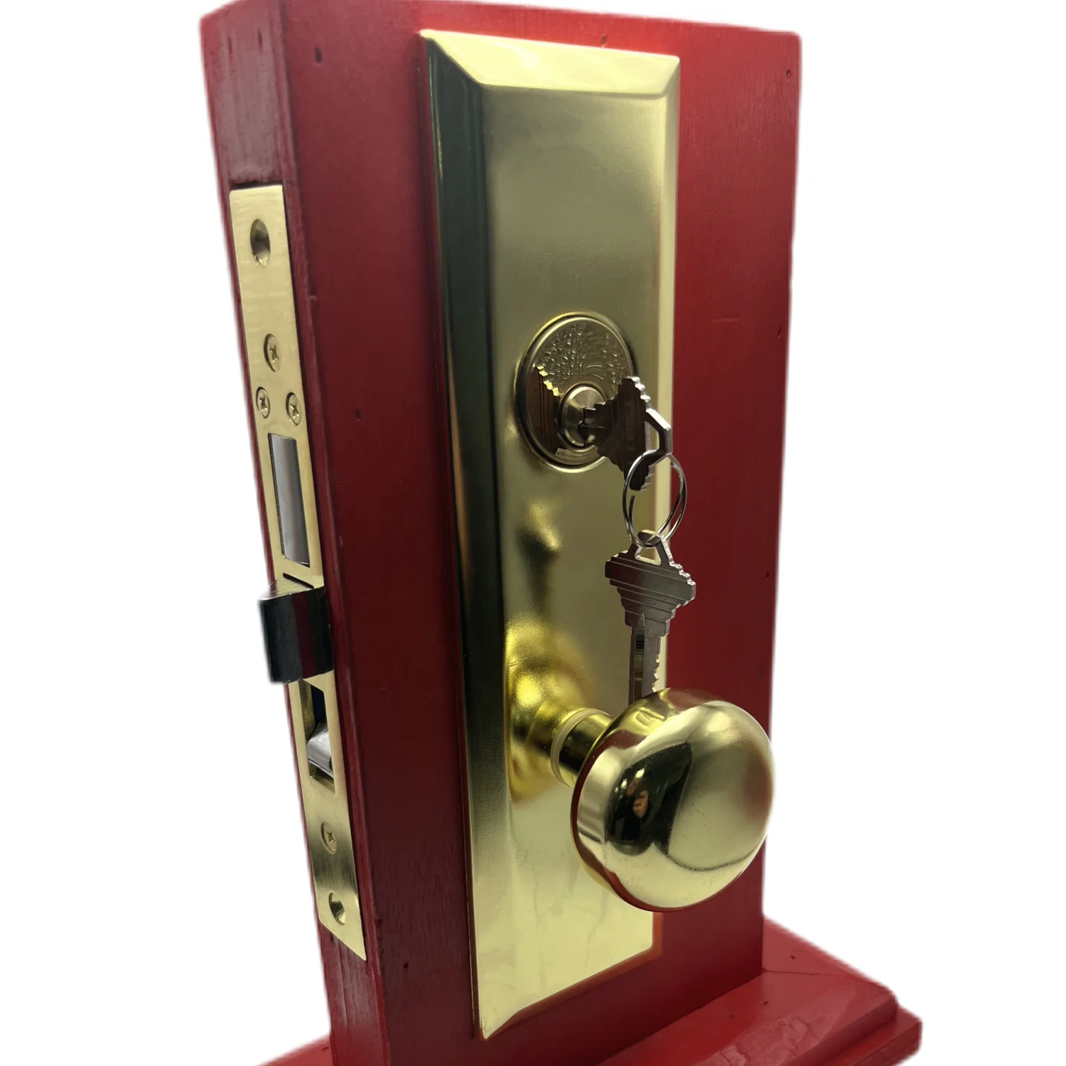 Входной врезной замок ANLI 2-1/2 дюйма, кованая твердая отделка, полированная латунь для правой или левой руки