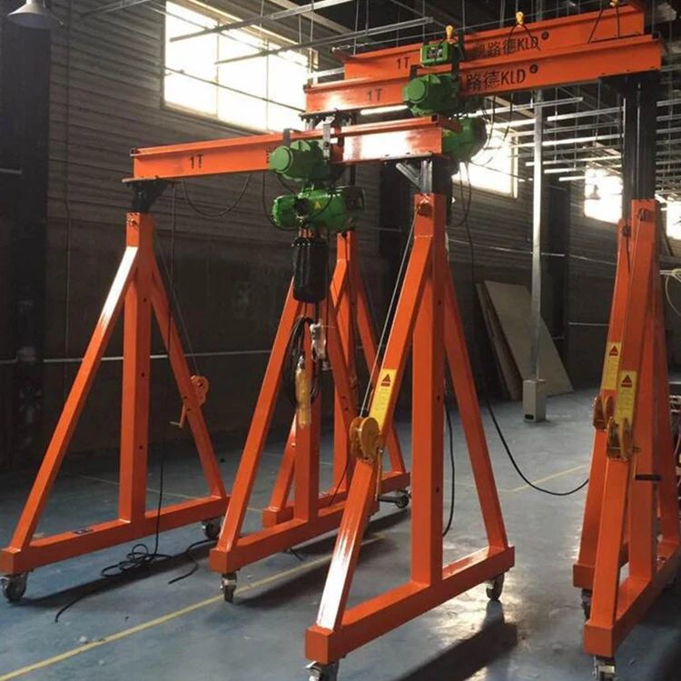 Small Gantry Crane Portable Movable Gantry Crane with Steel Rope Hoist 1T 2T 3T 5T