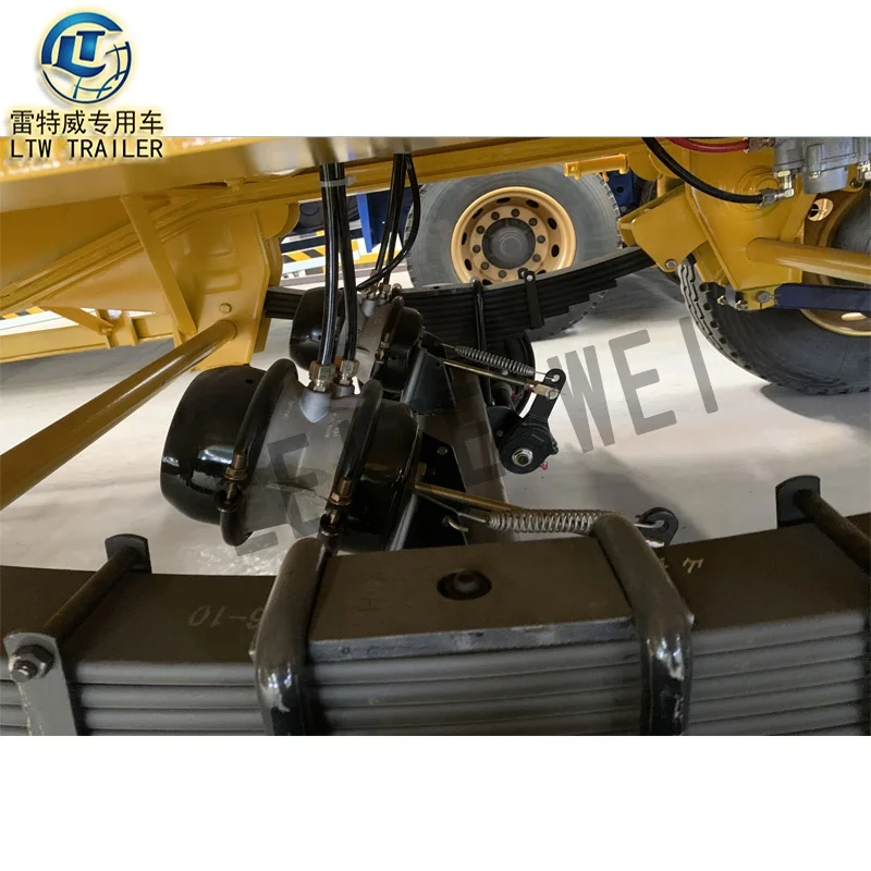 35 ton Low Bed Flatbed Semi Trailer for Digger Transportation / Lowbed Truck And  Semi Trailers with Hydraulic Ladder