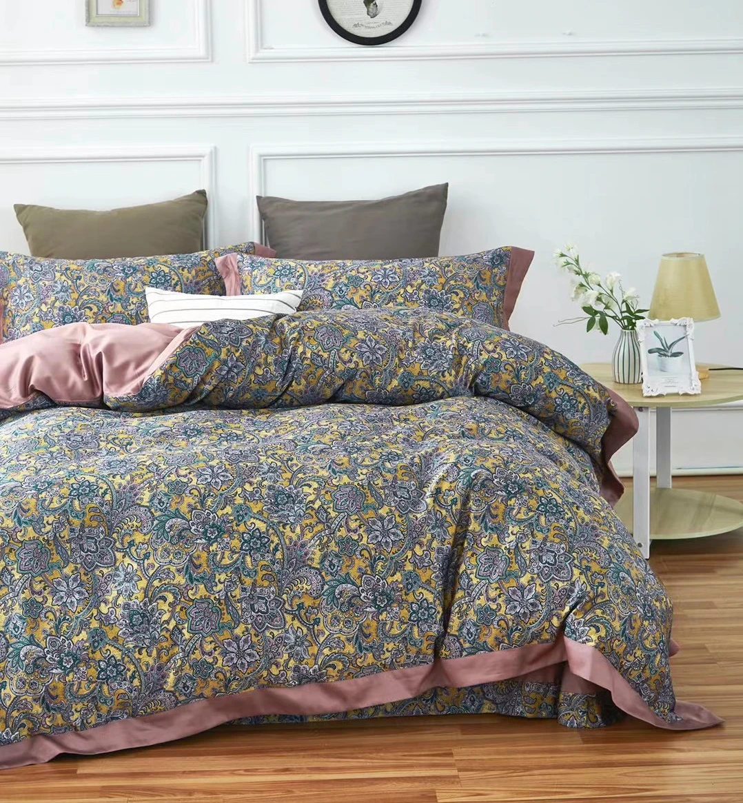 Natural home textile product 100% egyption cotton 300TC duvet cover set oekotex bedsheet set hot selling bedding set