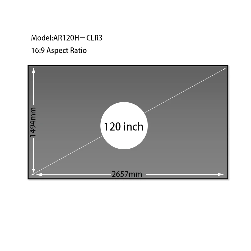 Elite Screens 16:9 Ceiling Light Rejecting Edge Free Fixed Frame 120 inch ALR ust Projection Screen