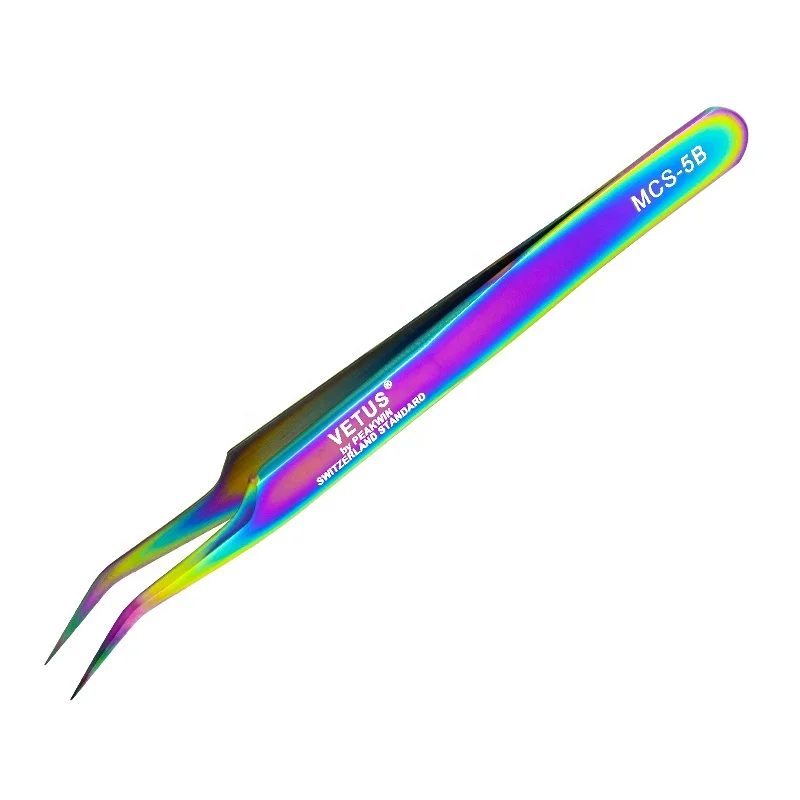 eyelash extension tools MCS-5B colorful  golden blue Vetus insolate tweezers competitive price steel  eyelash extension tweezer