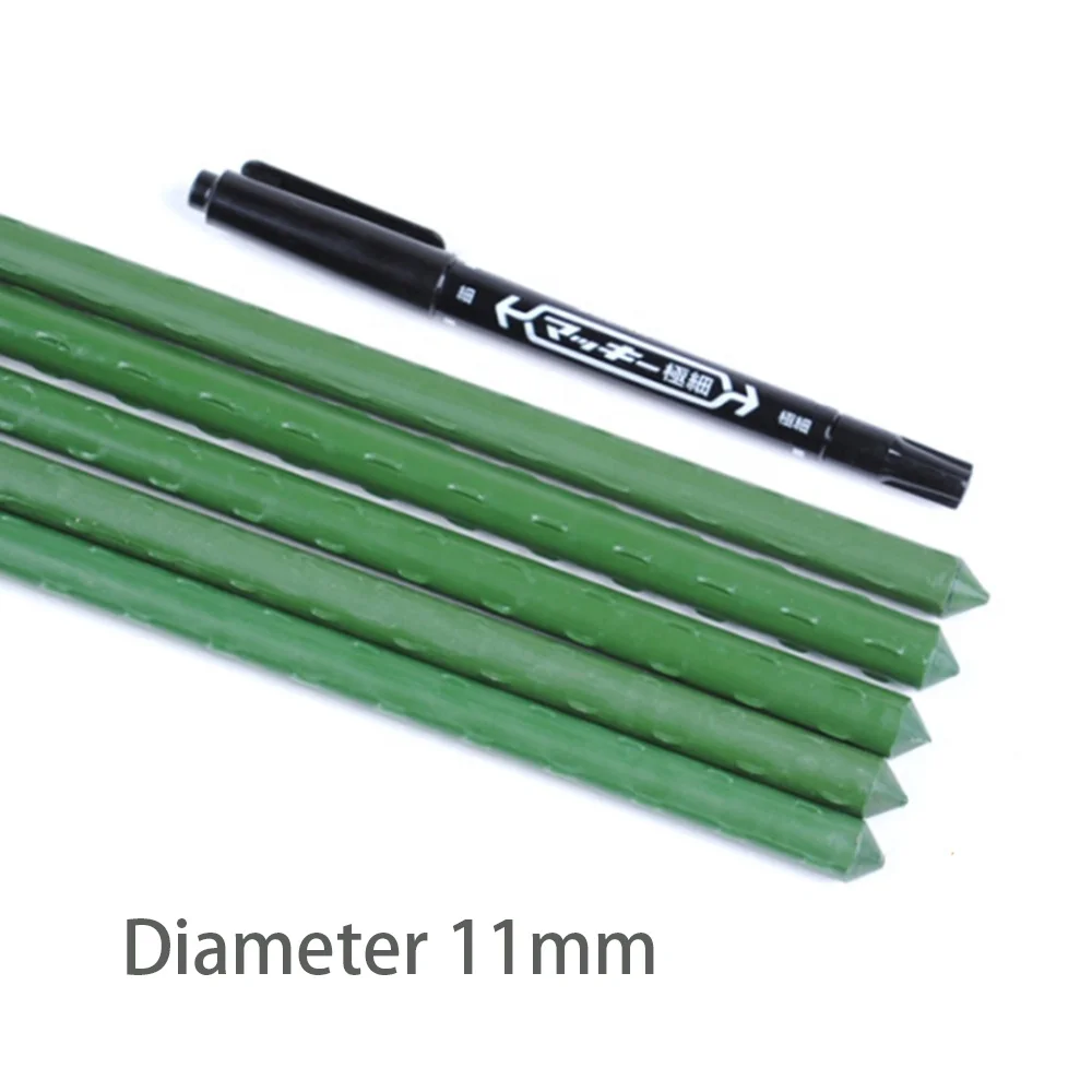 Wholesale PE coated steel pipe 11MM garden stakes 3FT 4FT 5 FT 6FT landscape staples plant PP plastic coated steel garden stakes