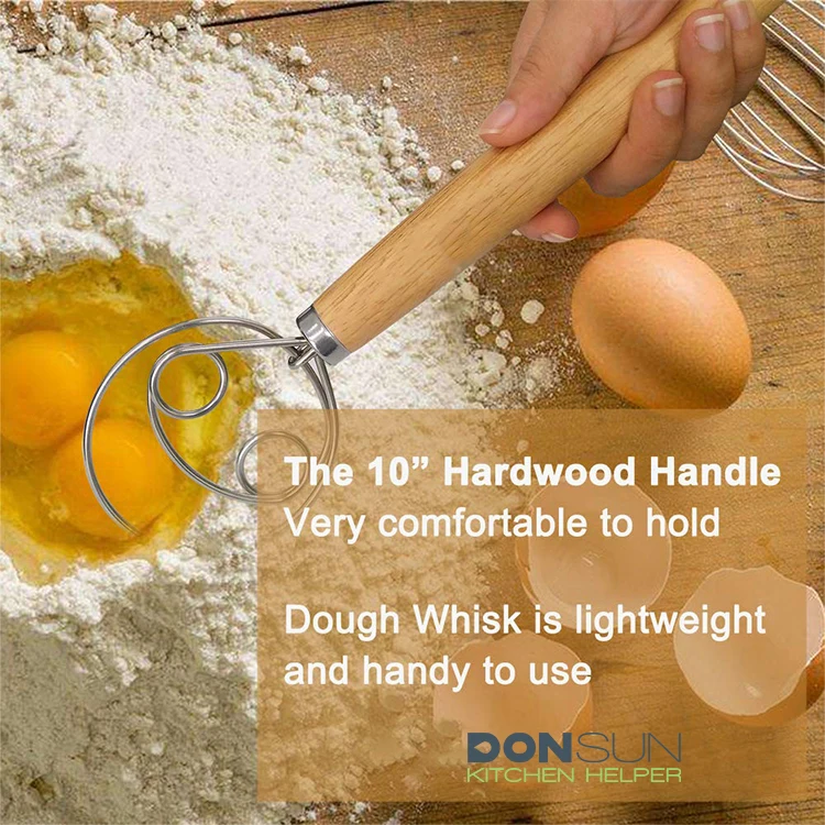 
13 inch Stainless Steel Egg Beater Danish Dough Whisk 