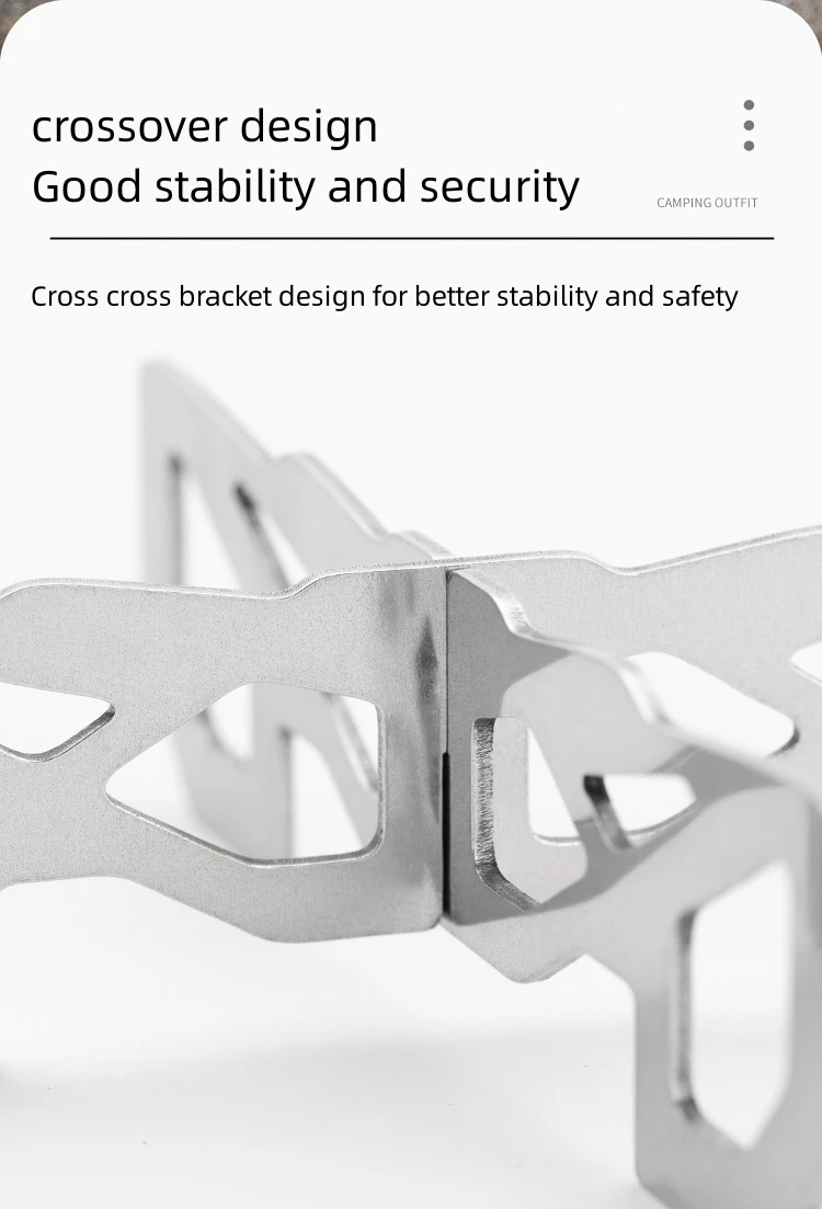 Stove Cross Bracket, Cross Stand Camping Stove Support Rack, Folding Grill Stove Stand Stainless Steel