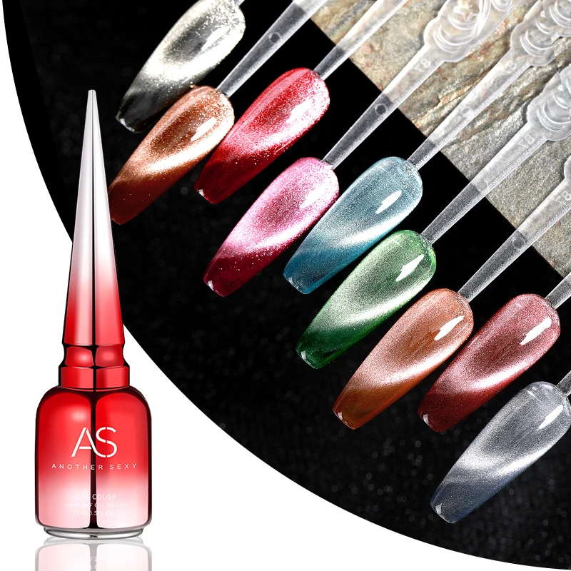 Shiny 9D Cat Eye Nail Gel Polish Magnetic Colorful Nail Art Polish Bright Silver Enamel Lacquer Soak Off UV Gel Varnish