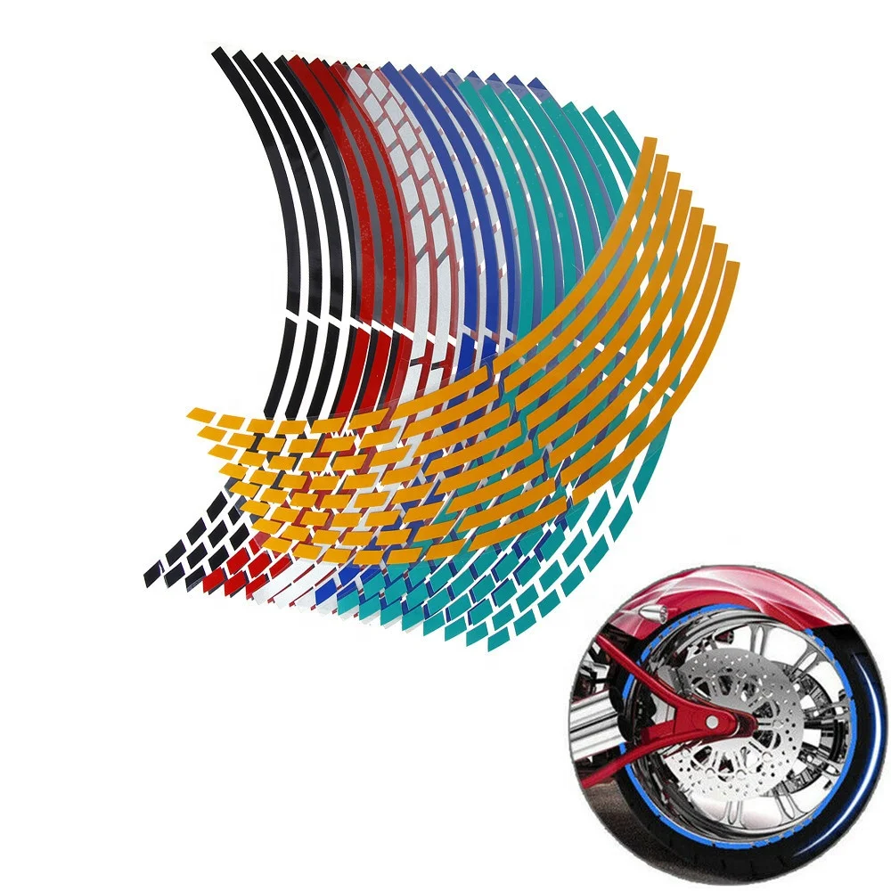 bike car wheel shine in the night darkness rim sticker,high reflection bicycle wheel rim stickers