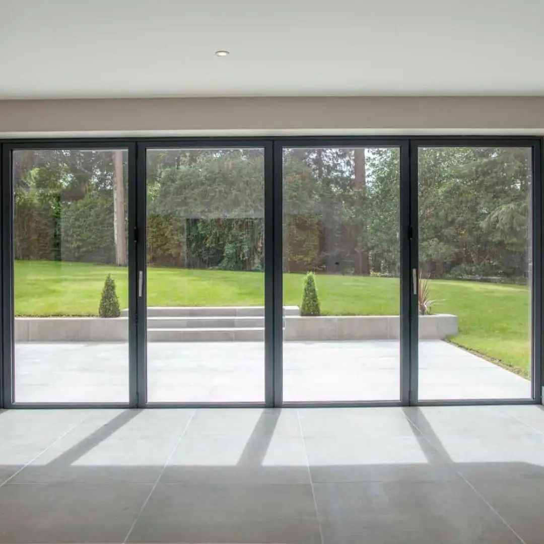 Rising NFRC AAMA Tempered Low-E Glass Aluminum Bifold Framed French Front Steel Swing Door Aluminum Bathroom Shower Door