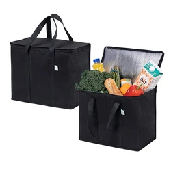 Многоразовая термоизоляционная сумка, большая Нетканая портативная термоизоляционная сумка для ланча со льдом