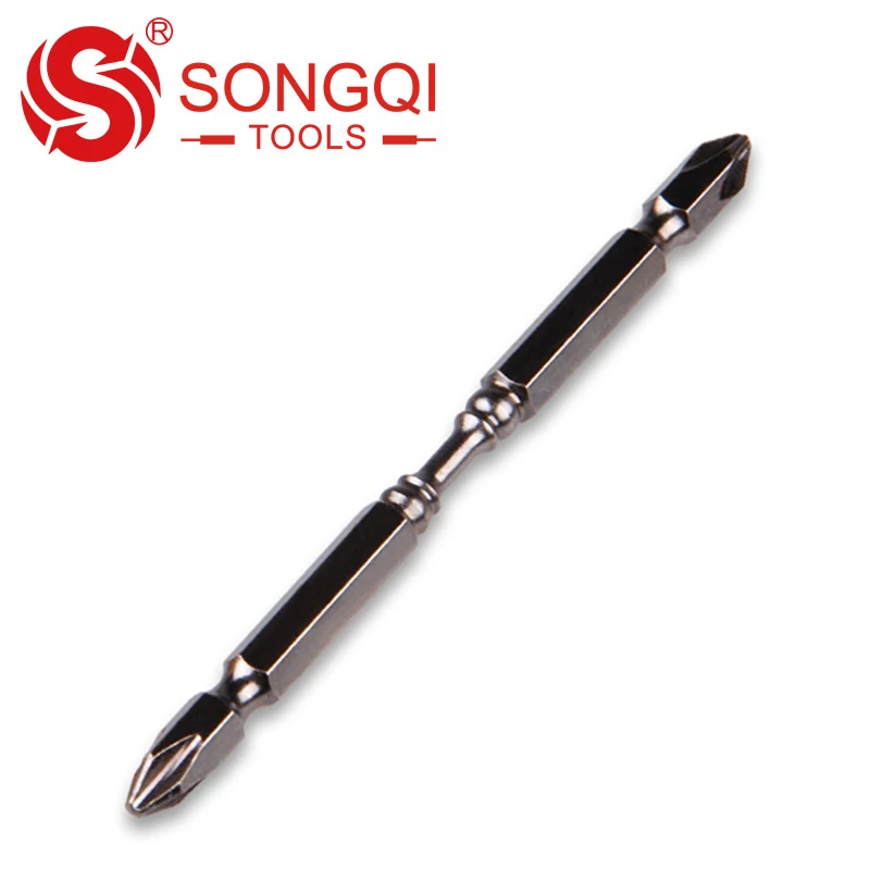 65mm Long Screwdriver Bit Dual Ended Ph2 Hex Shank Screw Driver Bits for Metal