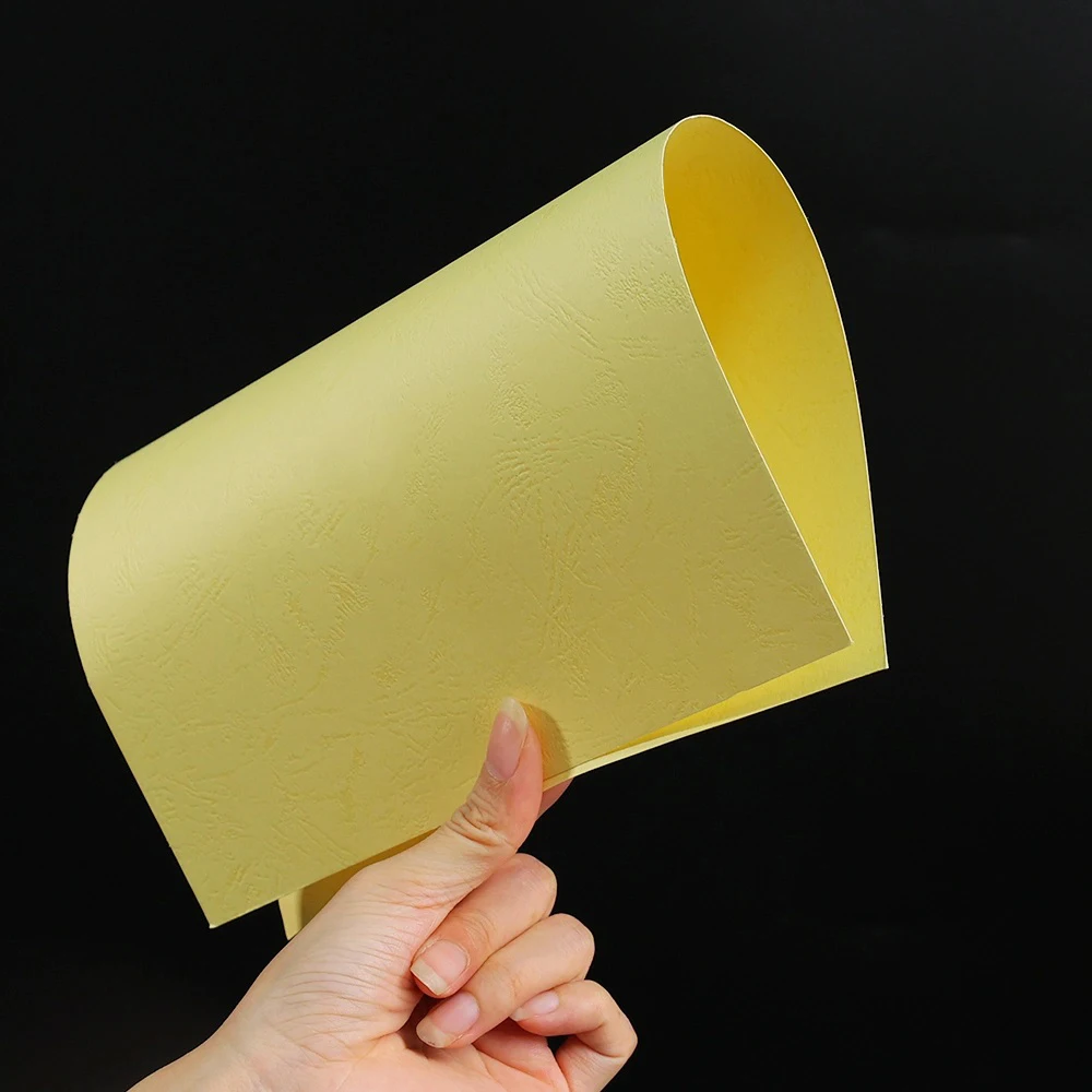 Wholesale A4 Embossed Paper Cover Book Binding Cover  leather grain paper School Office  Use Book Cover