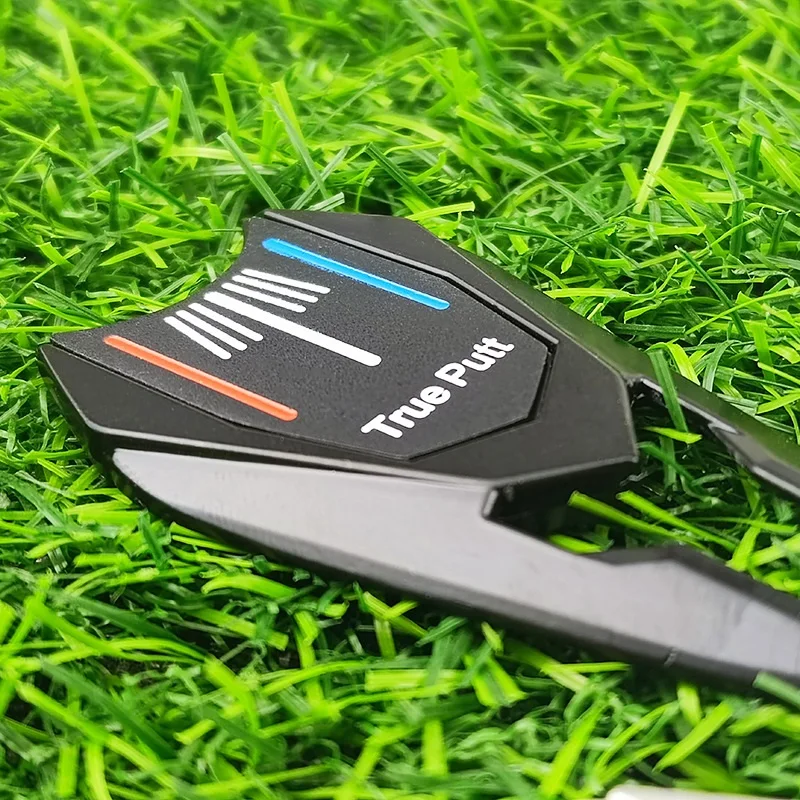 35.5x74x5.7mm and 35.5x64x5.7mm pich fork divot repair tool True Putt with Red, white and blue removable golf ball marker
