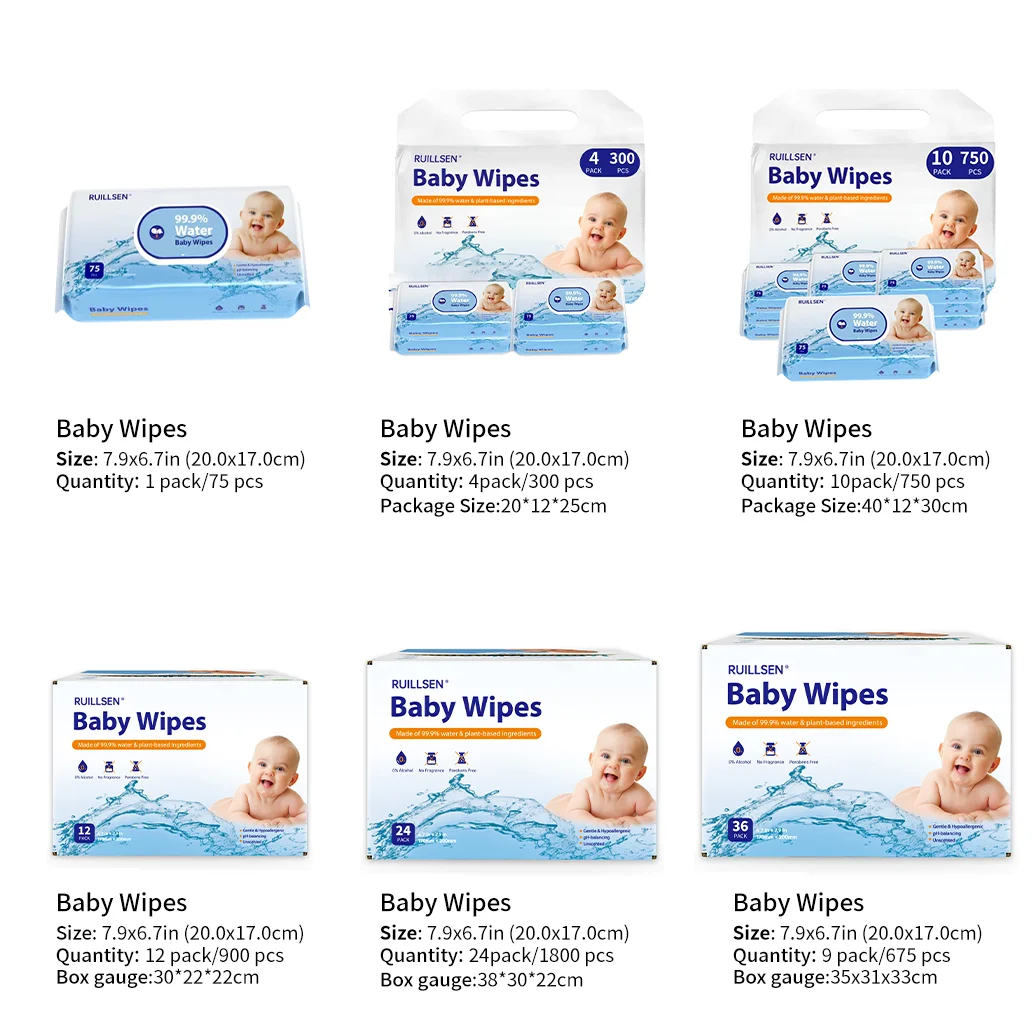 2024 Low Price Natural Organic Baby Wipes Biodegradable Water Wet Wipe For Baby Sensitive Skin