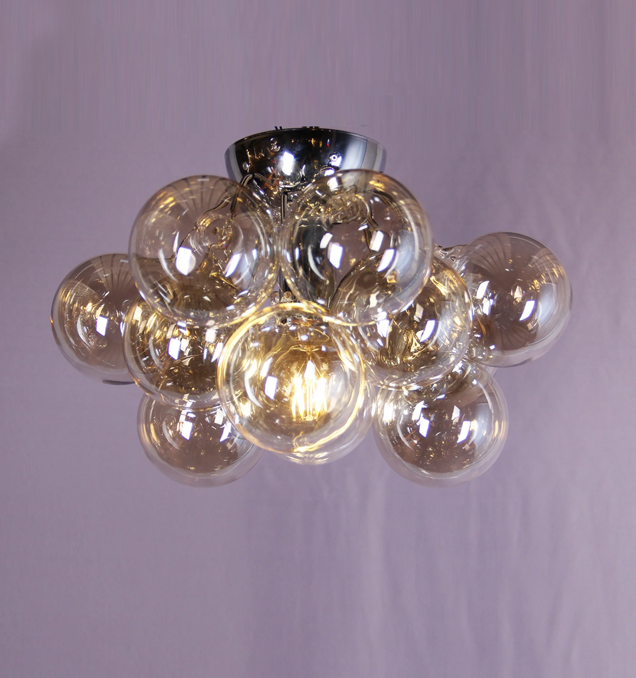high ceilings retro pendant lights bistro globe clear murano glass chandelier 6 light