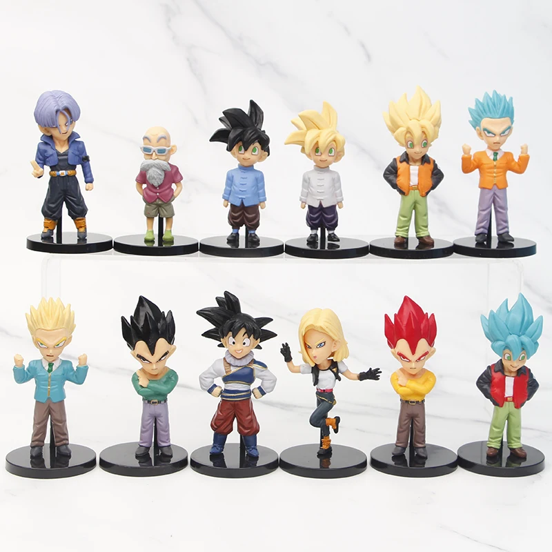 12Pcs 2 Generation Creative Dragon Balls Table Decoration Ornament Action Anime Figure Toy Gohan Dragon Balls Figures Set