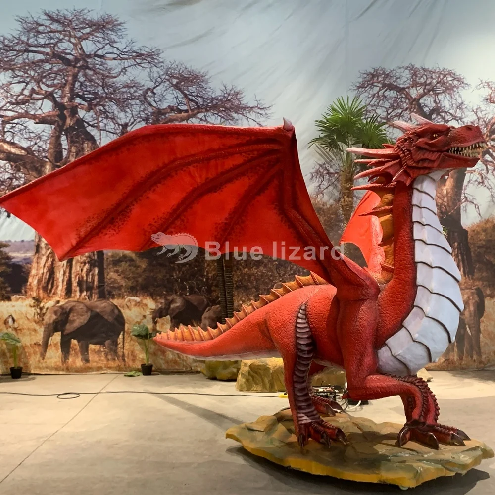 Large Size Animatronic Dragon Statue Artificial Mechanical Dinosaur Giant Dragon Model for Sale