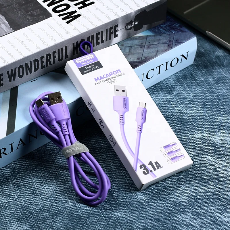 Macaron Color Usb Cables Fast Charging Data Cable 3.1A Wired Cable For Mobile Phone Accessories