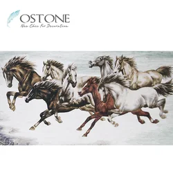 Modern Famous Marble Art Wall Decor Eight Fine Horses Painting