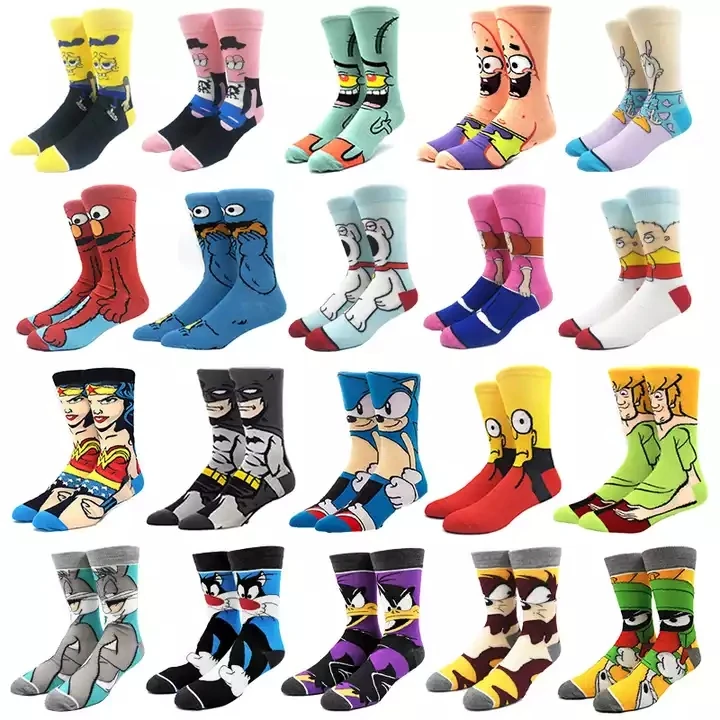 YL Hot New Anime Socks Funny Dragon Cartoon Son Goku Kakarotto Ball combed Cotton Breathable Crew Men Happy Knitting Socks