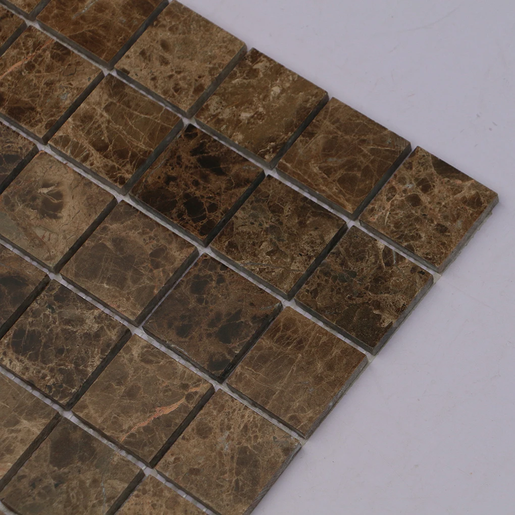 2*2 Inches Emperador Dark marble mosaic tile square stone mosaic grid tile for both walls and floors tiles