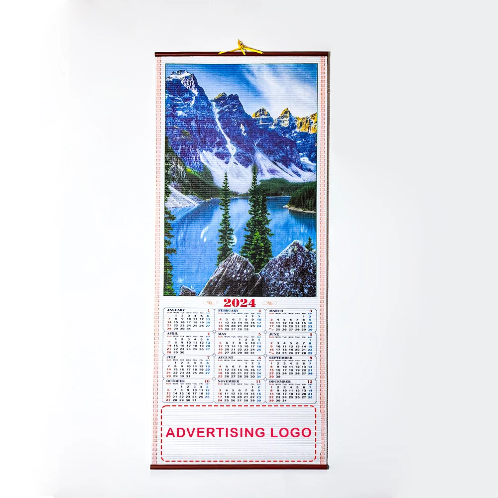 Traditional Chinese Cane Wall Scroll Calendar 2025 Design And Printing Advertising Decoration
