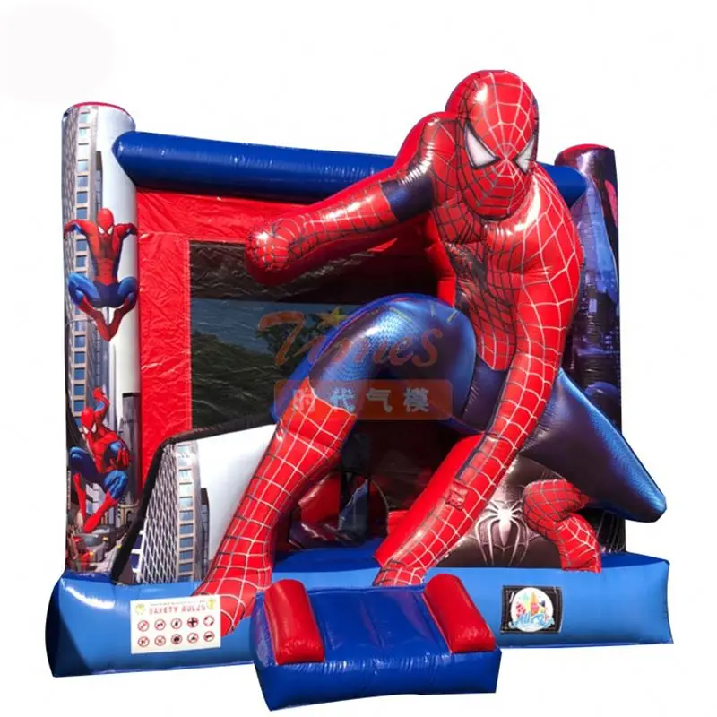 Spider Man Inflatable Water Slide Commercial Kid Jumping Bouncy Castle