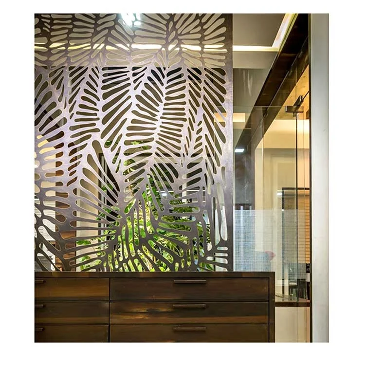 Customized Laser Cut Metal Screen Panels Outdoor Decorative Metal Screen Restaurant Partition
