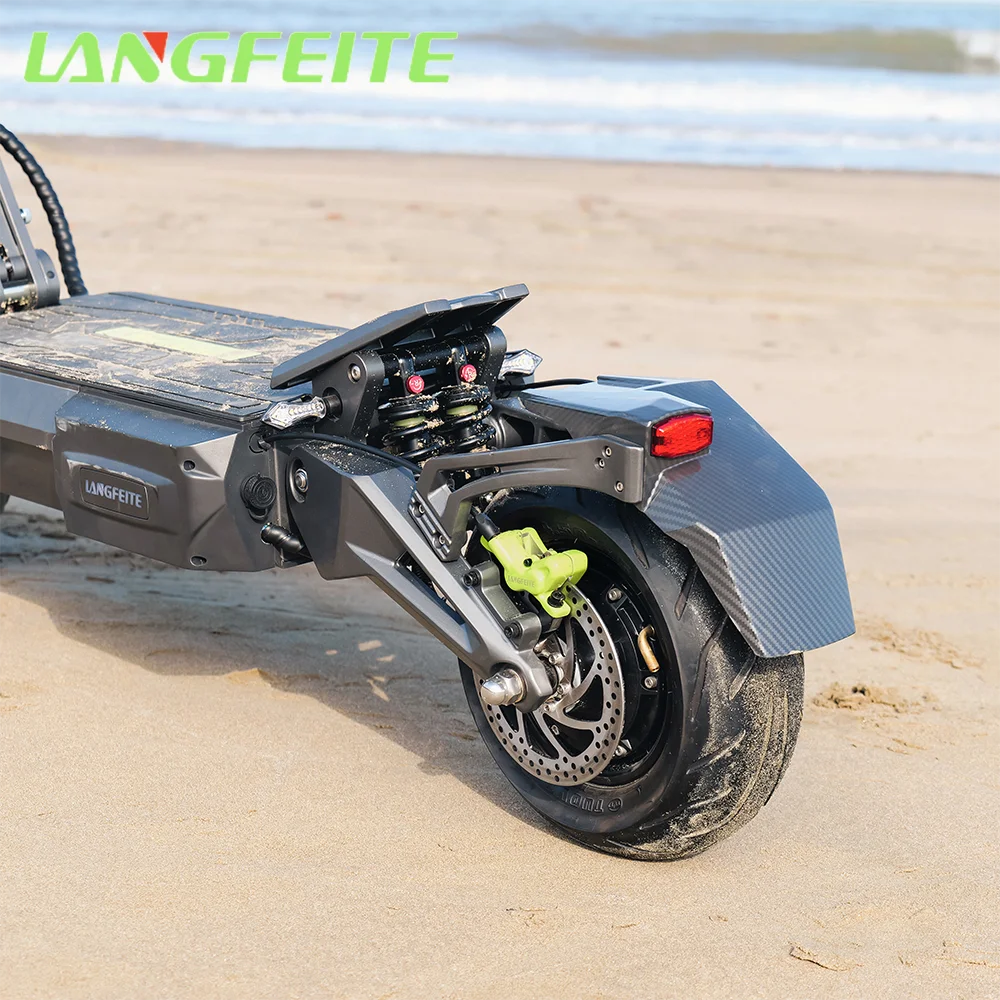 Langfeite 12 Inch Wide Wheel Foldable 72V 40AH 110km/h Fast Electric Scooter with Hydraulic Brake for Off-roading
