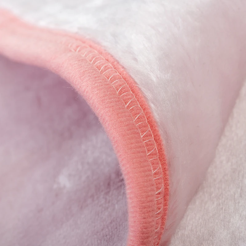 OEM Design Solid Embroidery 2 Plys Flannel Fleece Baby Blanket Sherpa Fleece Kid Children Warm Polyester Fabrics Throw