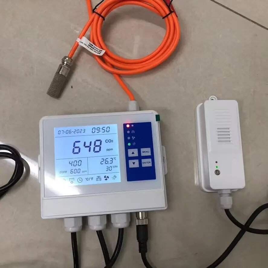 Wireless Controller for CO2-Temp-Humidity in grow rooms Day Night carbon controller WIFI CO2 monitor controller for fan valve
