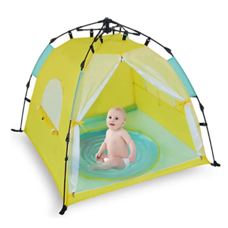 Super quality UPF 50+ UV protection automatic set up baby beach tent with pool and mosquito net