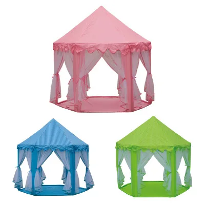 Children Princess Pink Castle Tents Portable Boys Girls Indoor Outdoor Garden Folding Play Tent Lodge Kids Balls Pool Playhouse