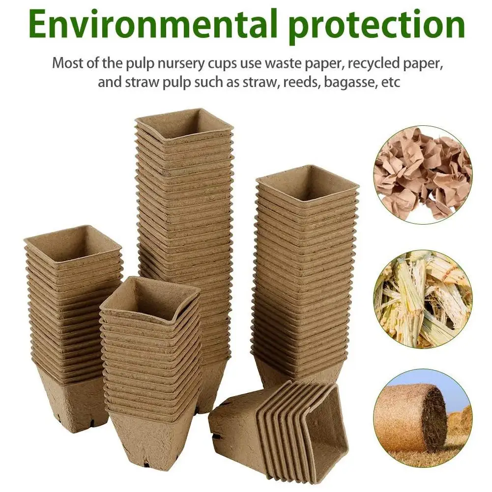 
Seed Starter Tray With 50PCS Seed Seedling Pots 30PCS Labels Biodegradable For Vegetable Seed Sowing Sprouter 