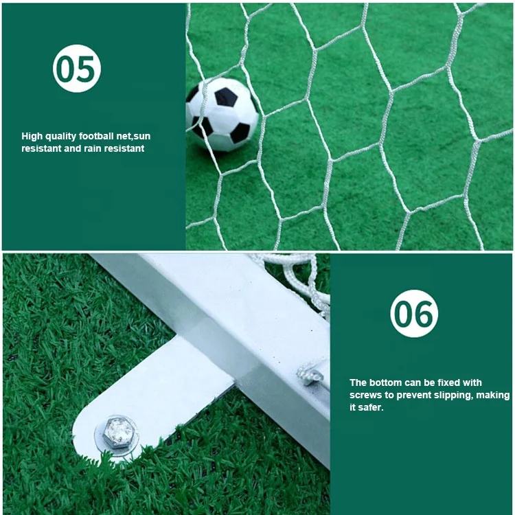 Super Strong 7 Players Football Training Football Net Goal Steel Metal Soccer Goals for Kids Adults