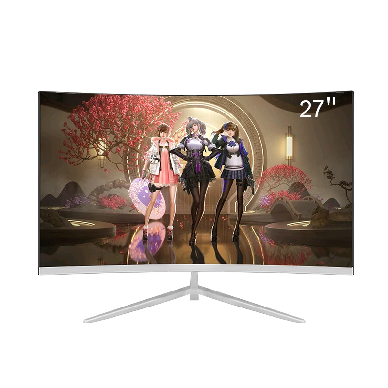 Ips Hdr 2k Curved Desktop Gamer Game 4k Gaming Monitor 23.8 24 27 Inch 75 144hz Gaming Monitor With Vga Dp Speaker
